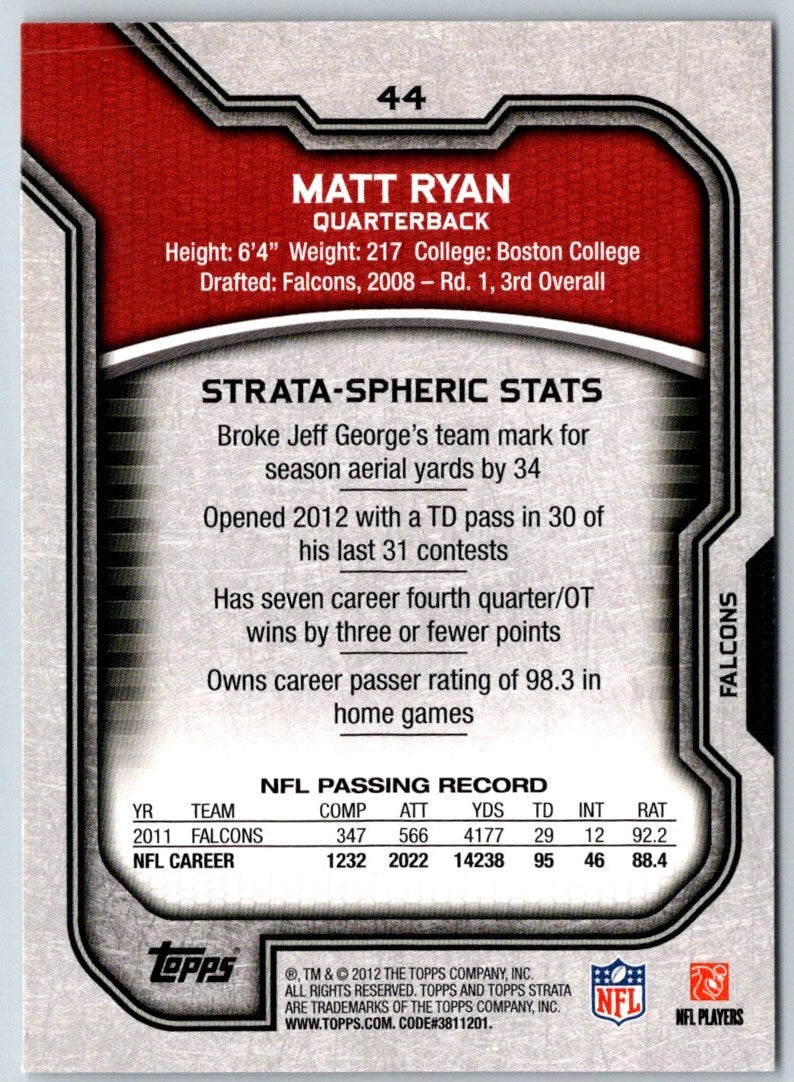 2012 Topps Strata Matt Ryan