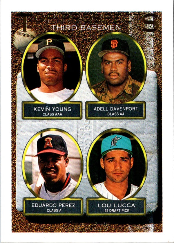 1993 Topps Kevin Young/Adell Davenport/Eduardo Perez/Lou Lucca #494 Rookie