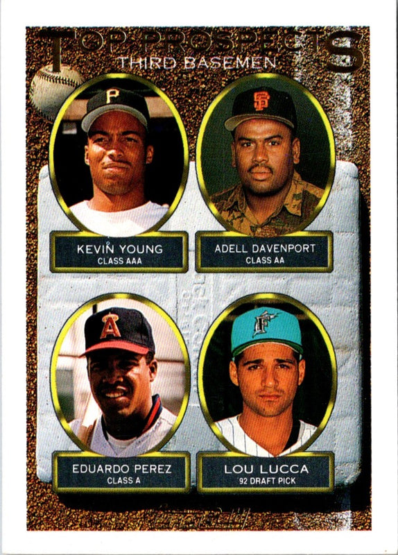 1993 Topps Kevin Young/Adell Davenport/Eduardo Perez/Lou Lucca #494 Rookie