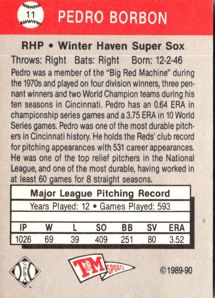 1989 T&M Senior League Pedro Borbon