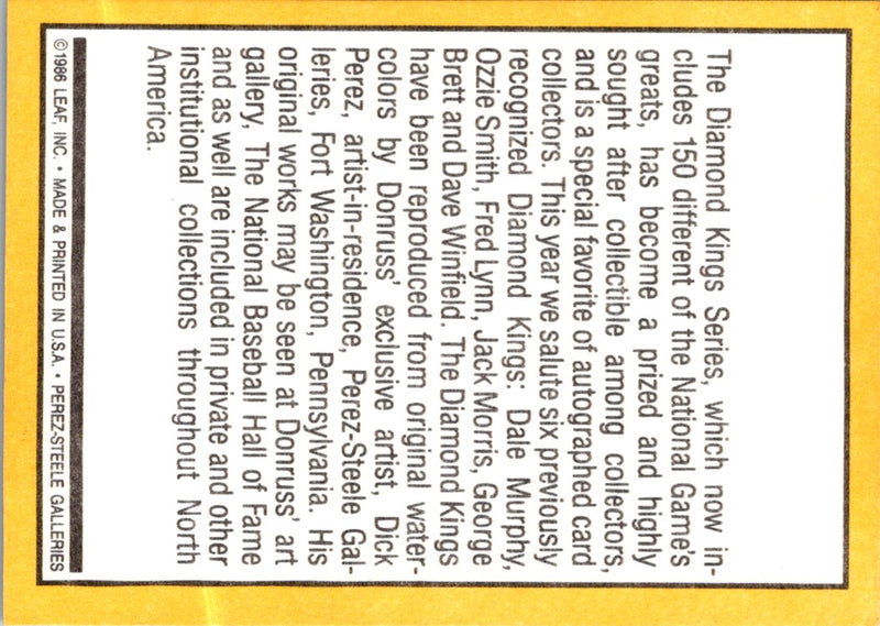 1987 Donruss Super Diamond Kings Dale Murphy