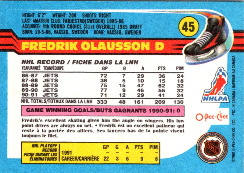 1991 O-Pee-Chee Fredrik Olausson