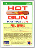 1990 Score Phil Simms #314