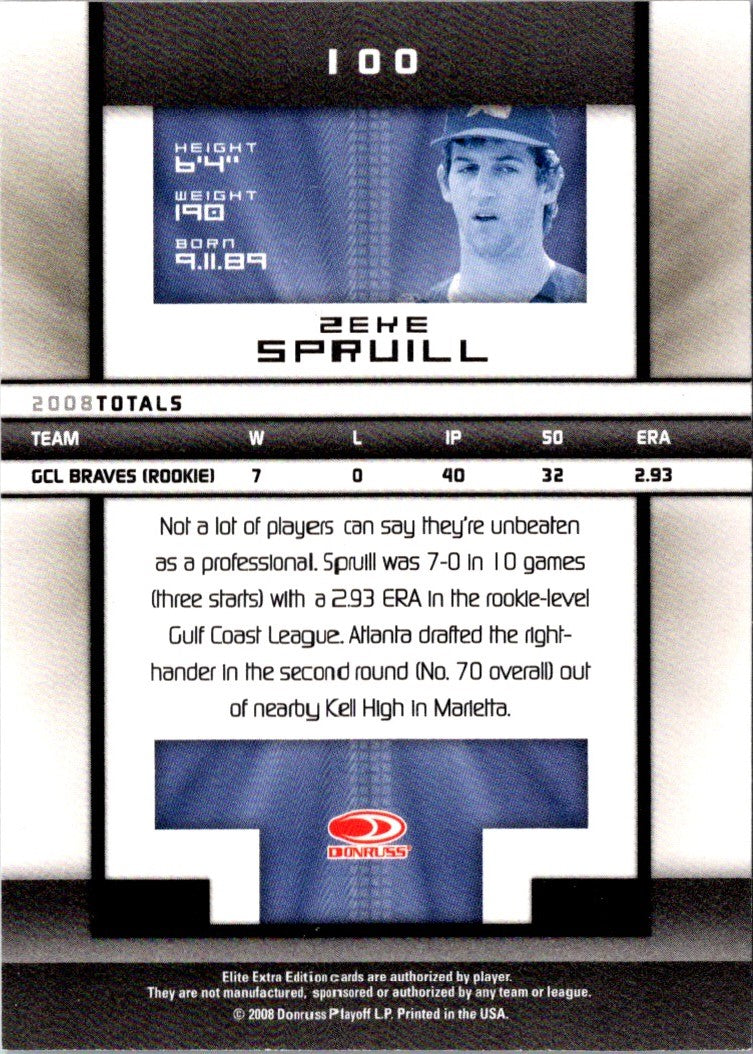 2008 Donruss Elite Extra Edition Zeke Spruill