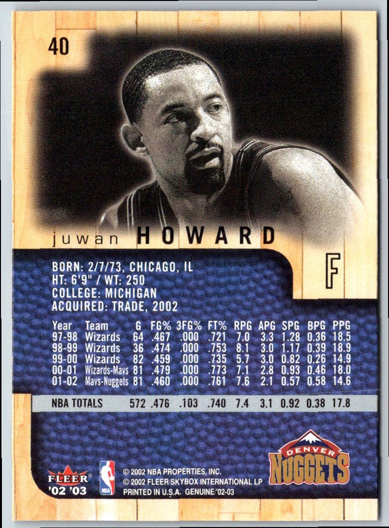 2002 Fleer Genuine Juwan Howard