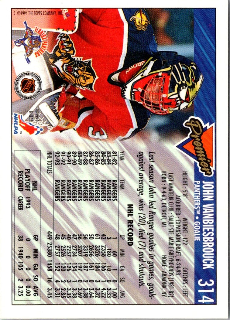 1993 Topps Premier John Vanbiesbrouck