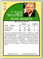 1990 Hoops Richie Adubato #310 Rookie
