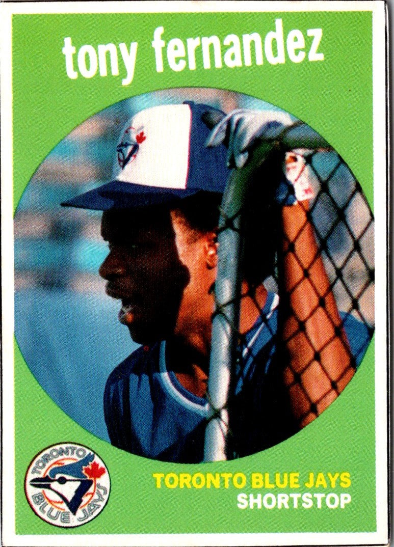 1989 Baseball Card Magazine '59 Topps Replicas Tony Fernandez