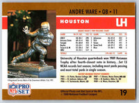 1990 Pro Set Andre Ware #19