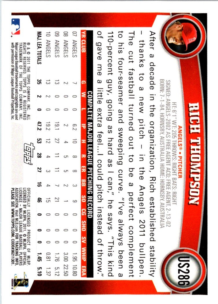 2011 Topps Update Rich Thompson