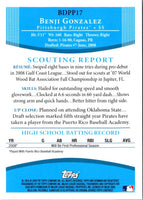 2008 Bowman Draft Picks & Prospects Chrome Benji Gonzalez #BDPP17