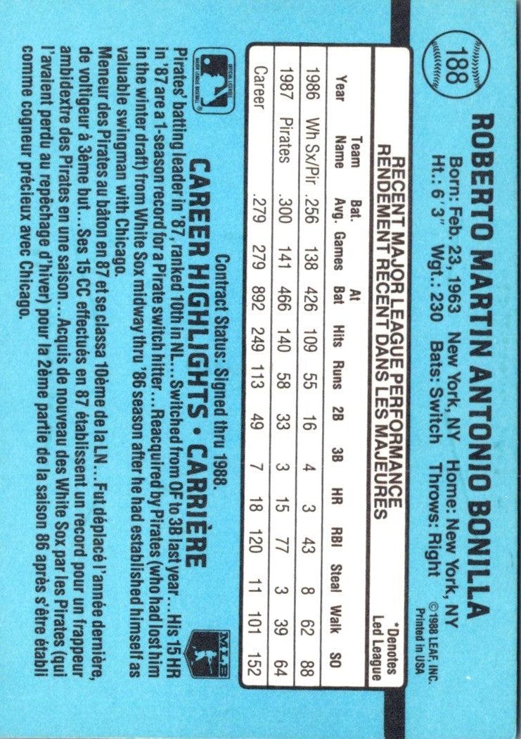 1988 Leaf Bobby Bonilla