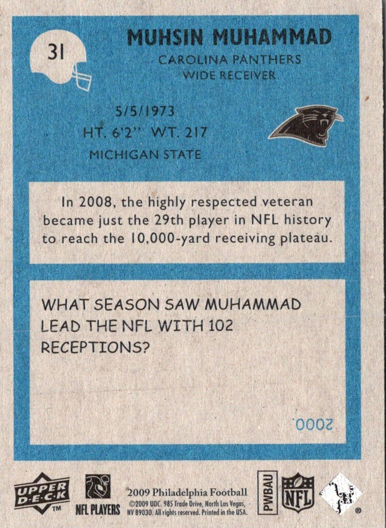 2009 Upper Deck Muhsin Muhammad