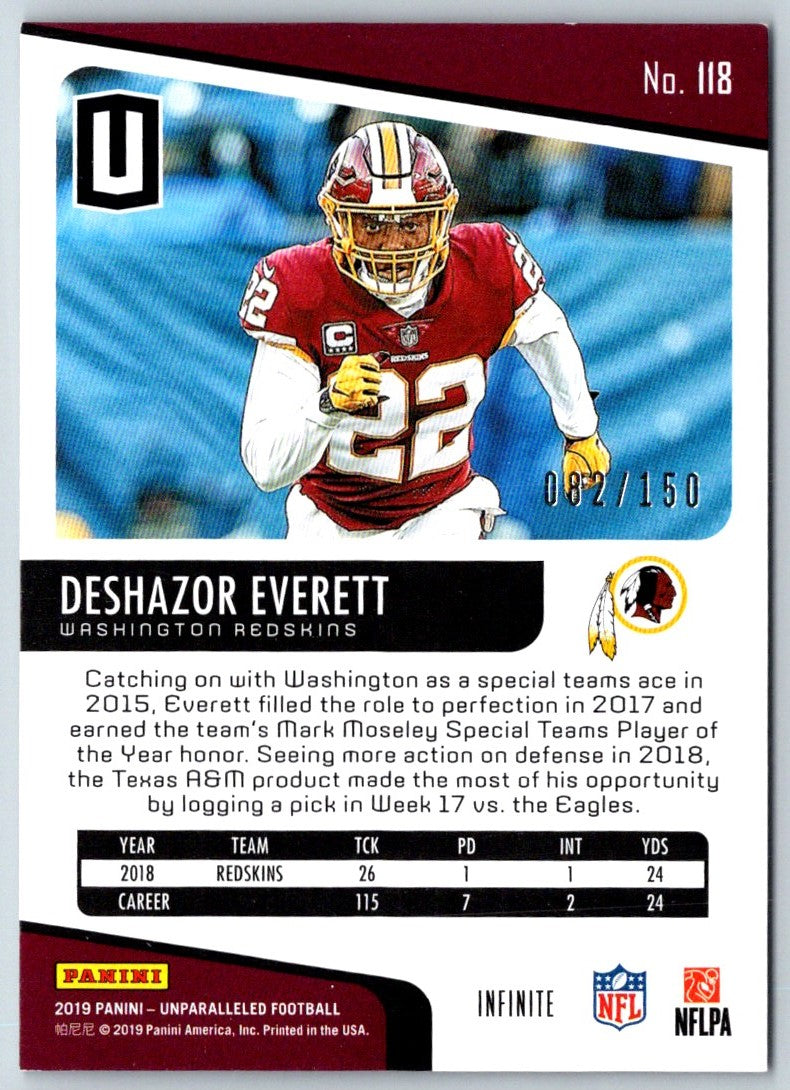 2019 Panini Unparalleled Astral Deshazor Everett