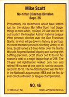 1986 Donruss Highlights Mike Scott #46
