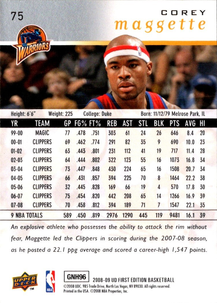 2008 Upper Deck Corey Maggette