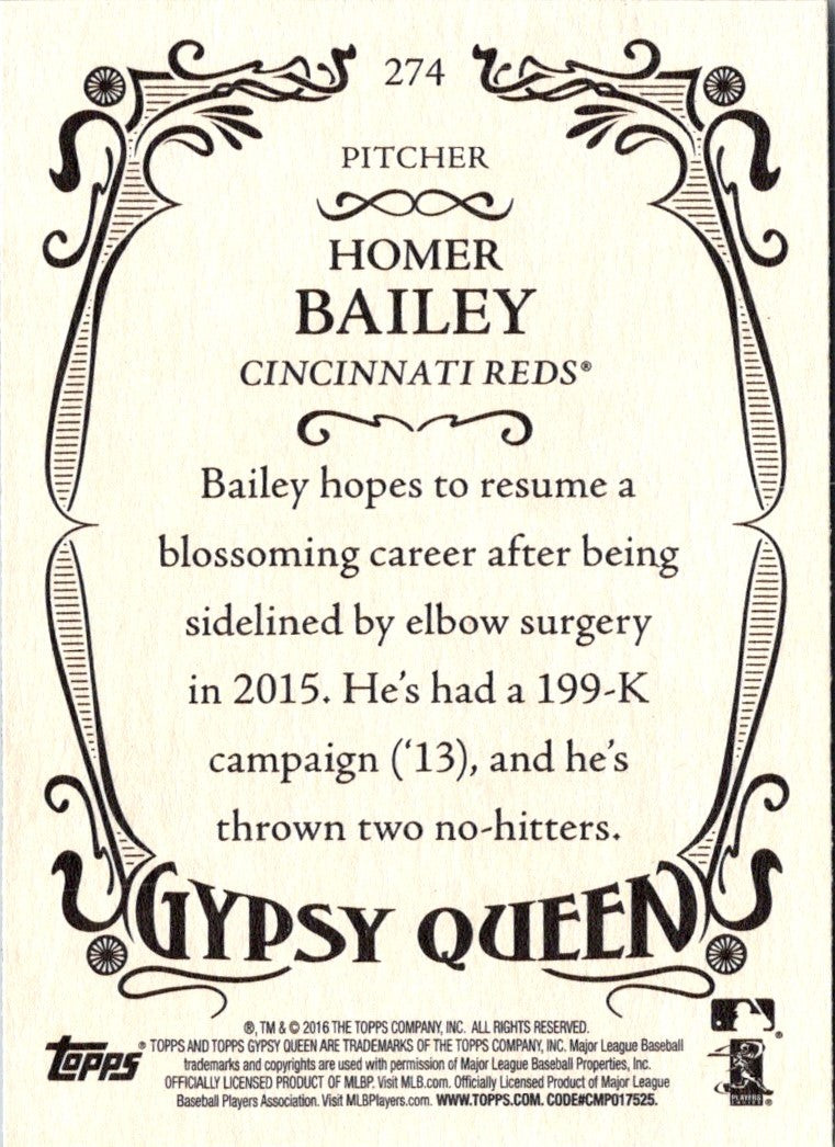 2016 Topps Gypsy Queen Homer Bailey