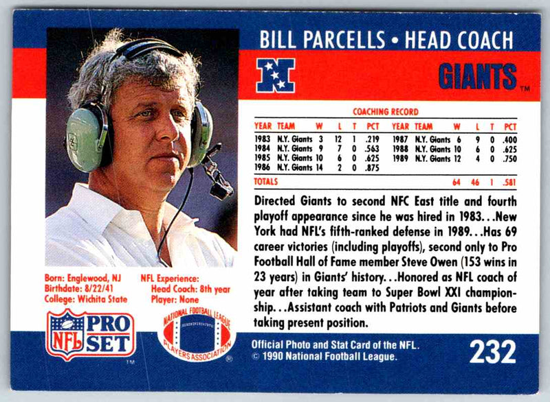 1990 Proset Bill Parcells