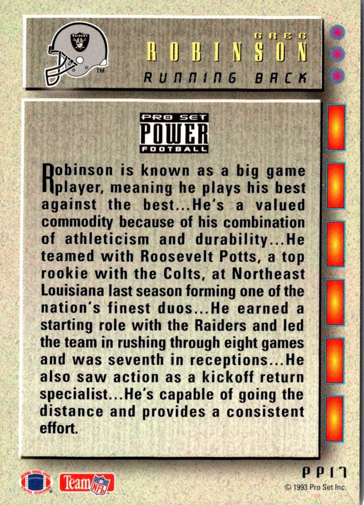 1993 Pro Set Power Update Prospects Greg Robinson