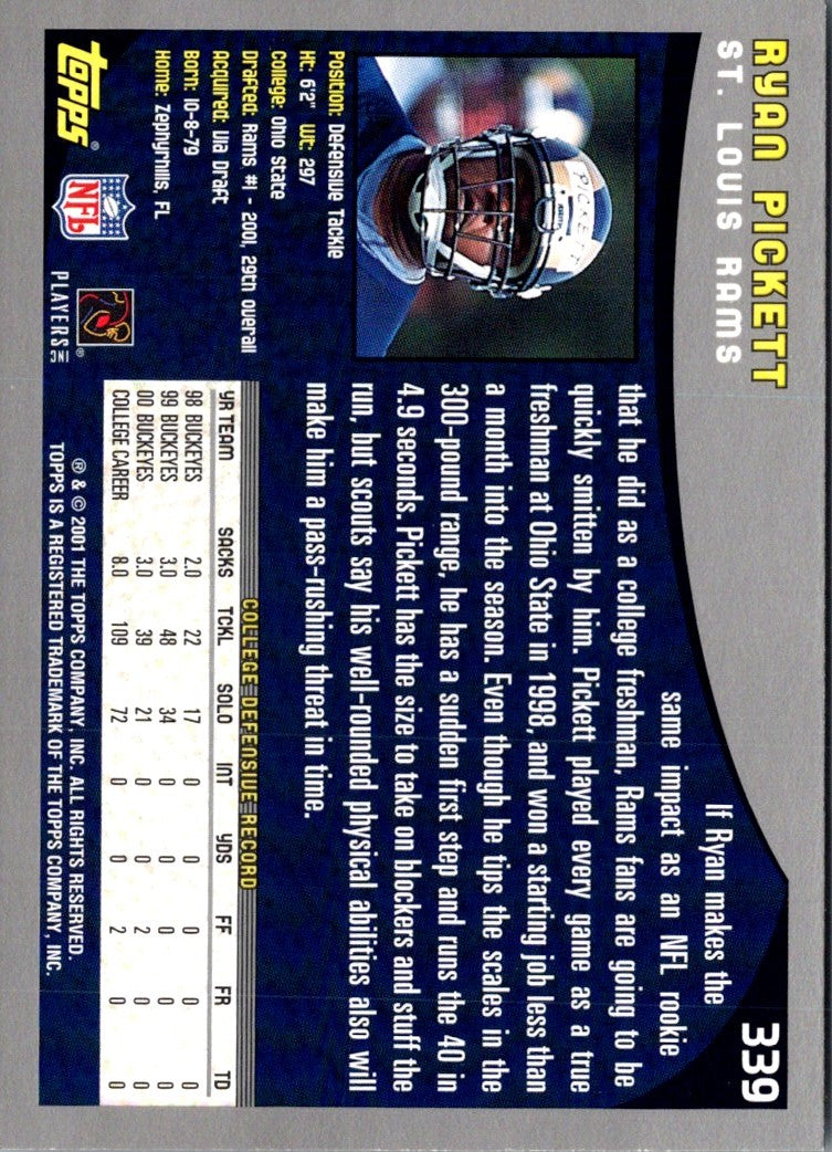 2001 Topps Ryan Pickett