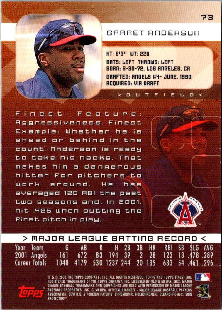 2002 Finest Garret Anderson