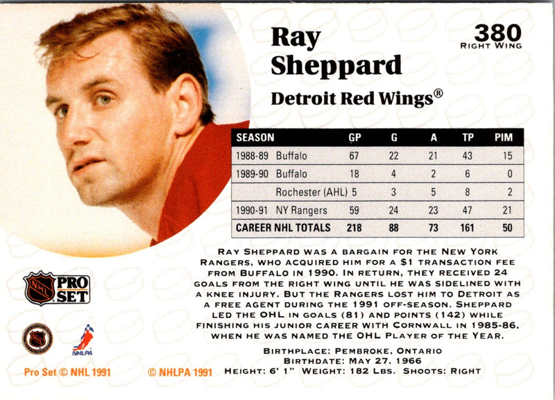 1991 Pro Set Ray Sheppard