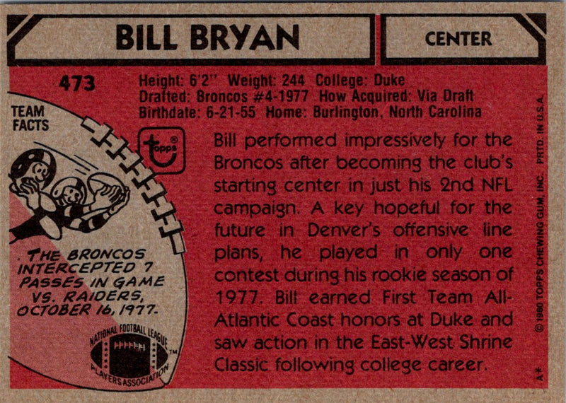 1980 Topps Bill Bryan
