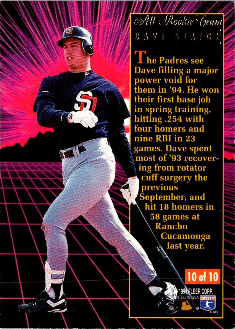 1994 Ultra All-Rookie Team Dave Staton