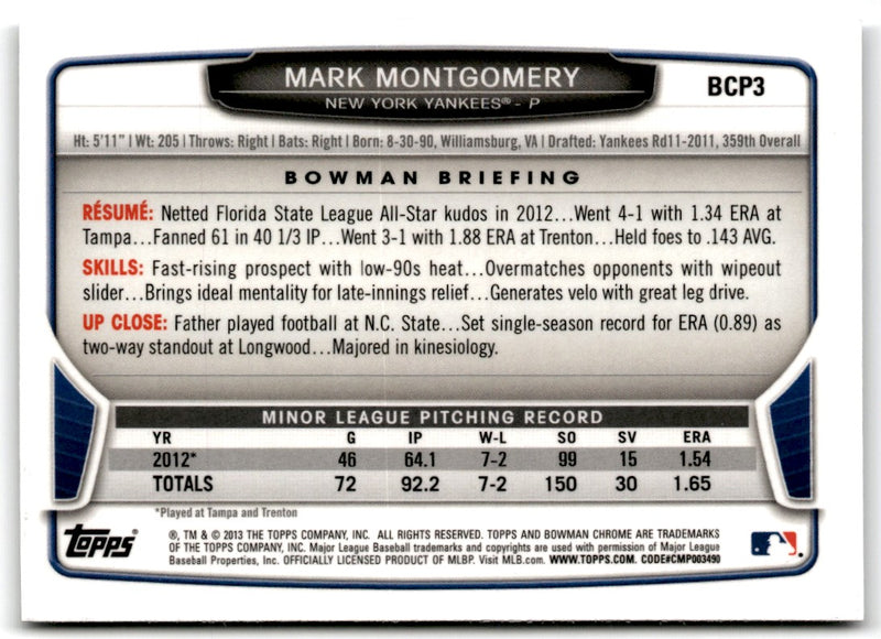 2013 Bowman Chrome Prospects Mark Montgomery