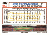1992 Topps Sid Fernandez #382