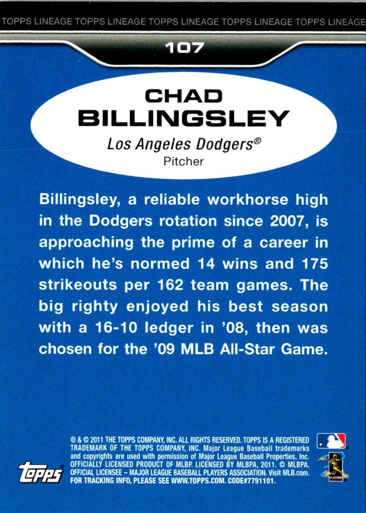 2011 Topps Lineage Chad Billingsley