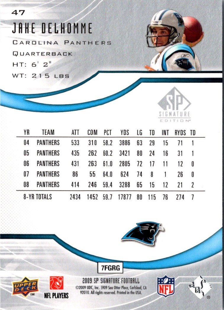 2009 SP Signature Jake Delhomme