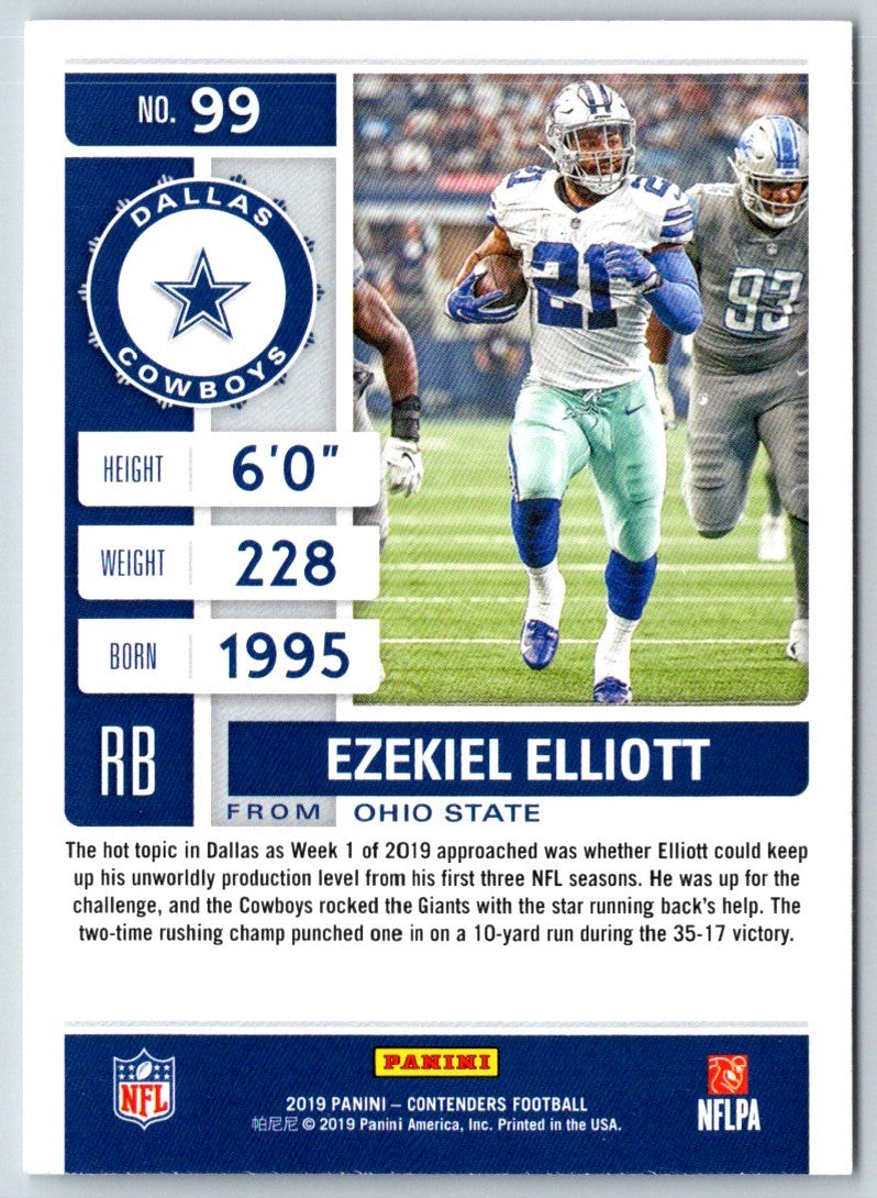 2019 Panini Contenders Ezekiel Elliott