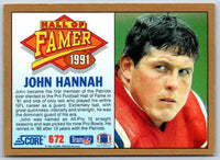 1991 Score John Hannah #672