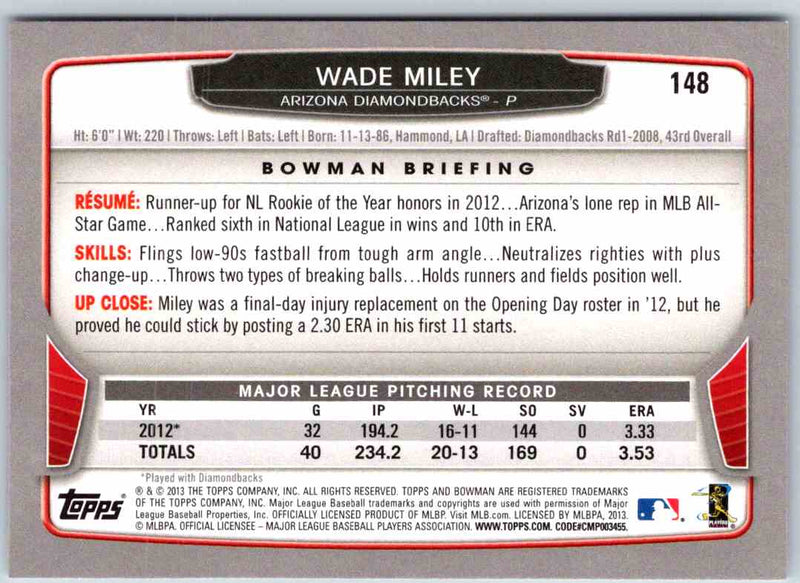 2014 Bowman Wade Miley