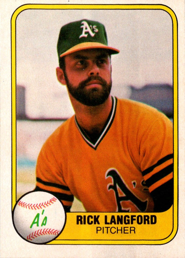 1981 Fleer Rick Langford #572