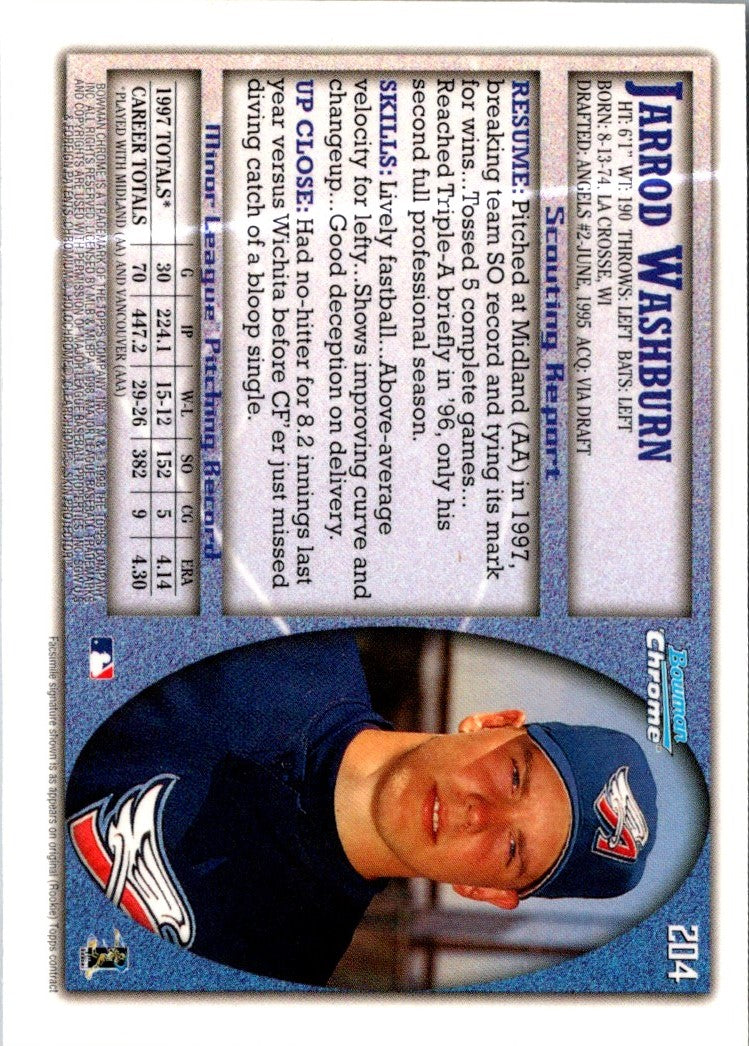 1998 Bowman Chrome Jarrod Washburn