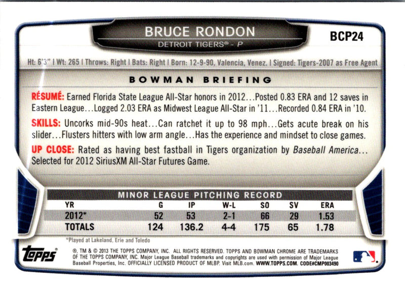 2013 Bowman Chrome Prospects Bruce Rondon