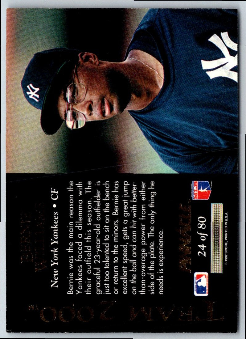 1992 Pinnacle Team 2000 Bernie Williams