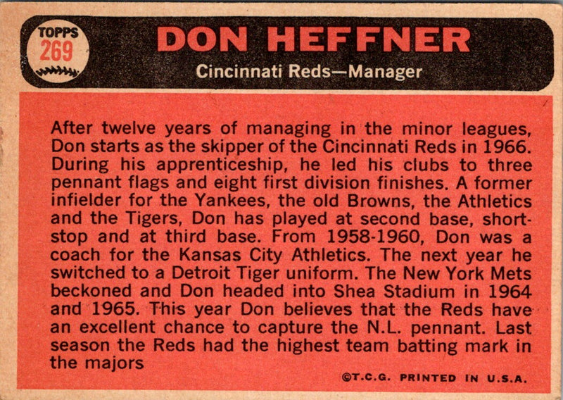 1966 Topps Don Heffner