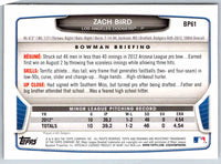 2013 Bowman Zach Bird #BP61 Purple Paper
