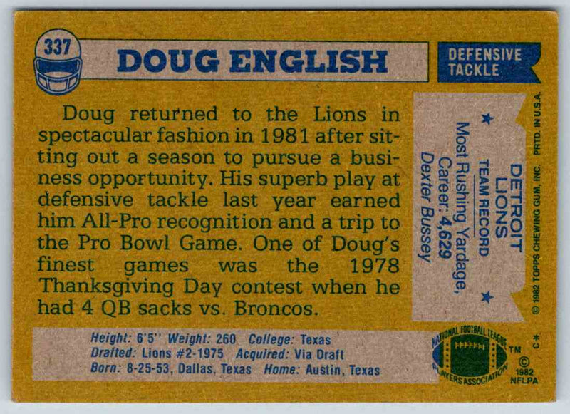 1982 Topps Doug English