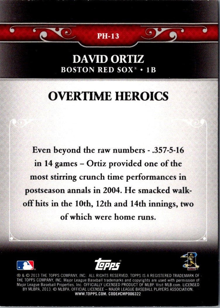 2013 Topps Update Postseason Heroes David Ortiz