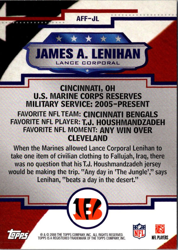 2008 Topps Armed Forces Fans of the Game Lance Corporal James A. Lenhan #AFF-JL