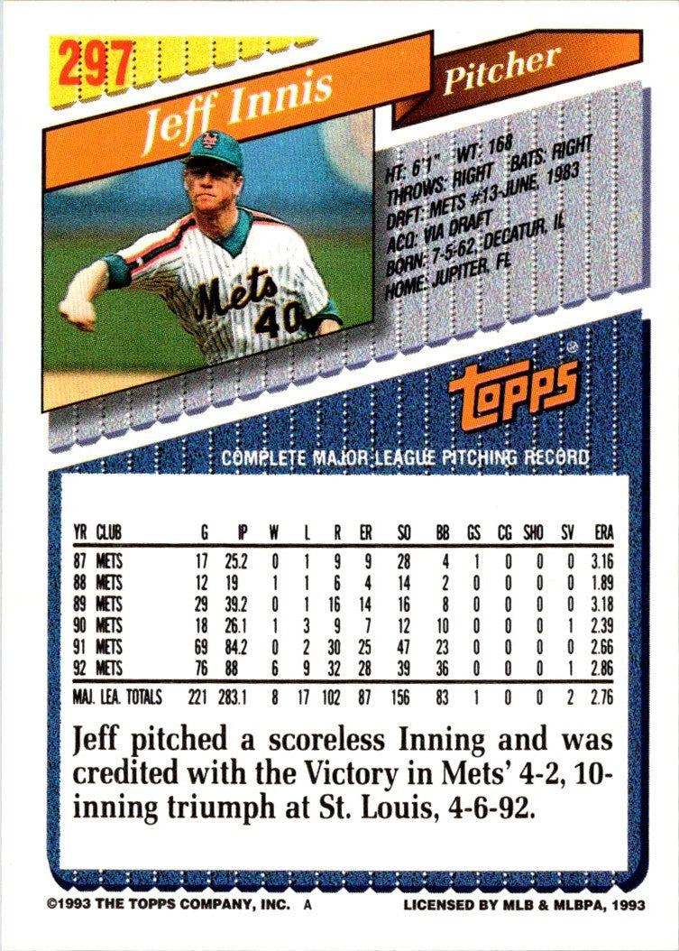 1993 Topps Jeff Innis