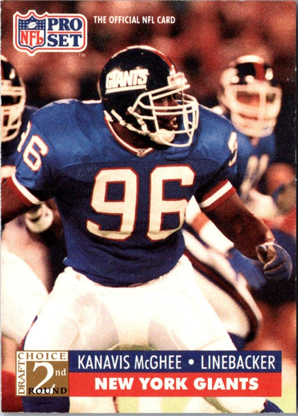 1991 Pro Set Kanavis McGhee #784 Rookie