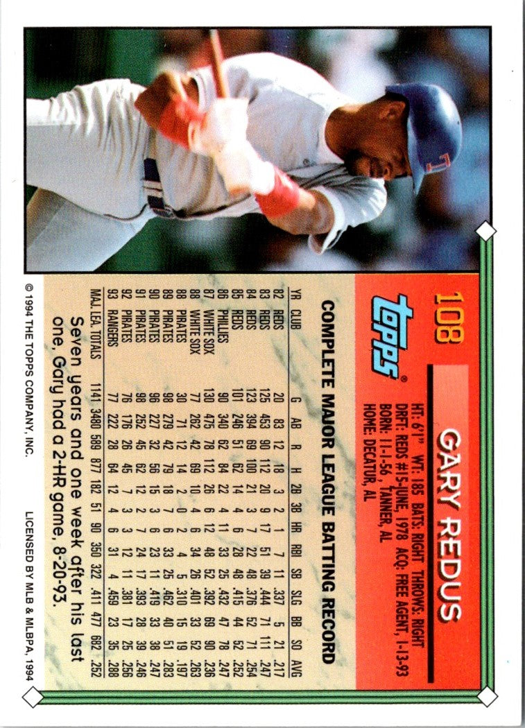 1994 Topps Gary Redus