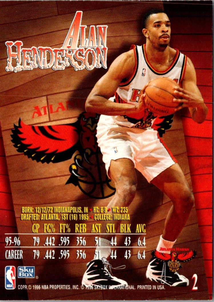 1996 SkyBox Z-Force Z-Cling Alan Henderson