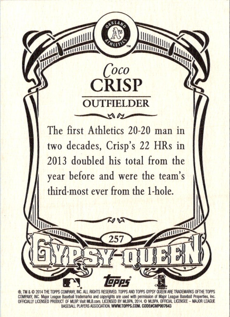 2014 Topps Gypsy Queen Coco Crisp