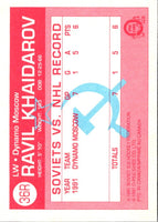 1991 O-Pee-Chee Sharks & Russians Inserts Ravil Khaidarov #36R